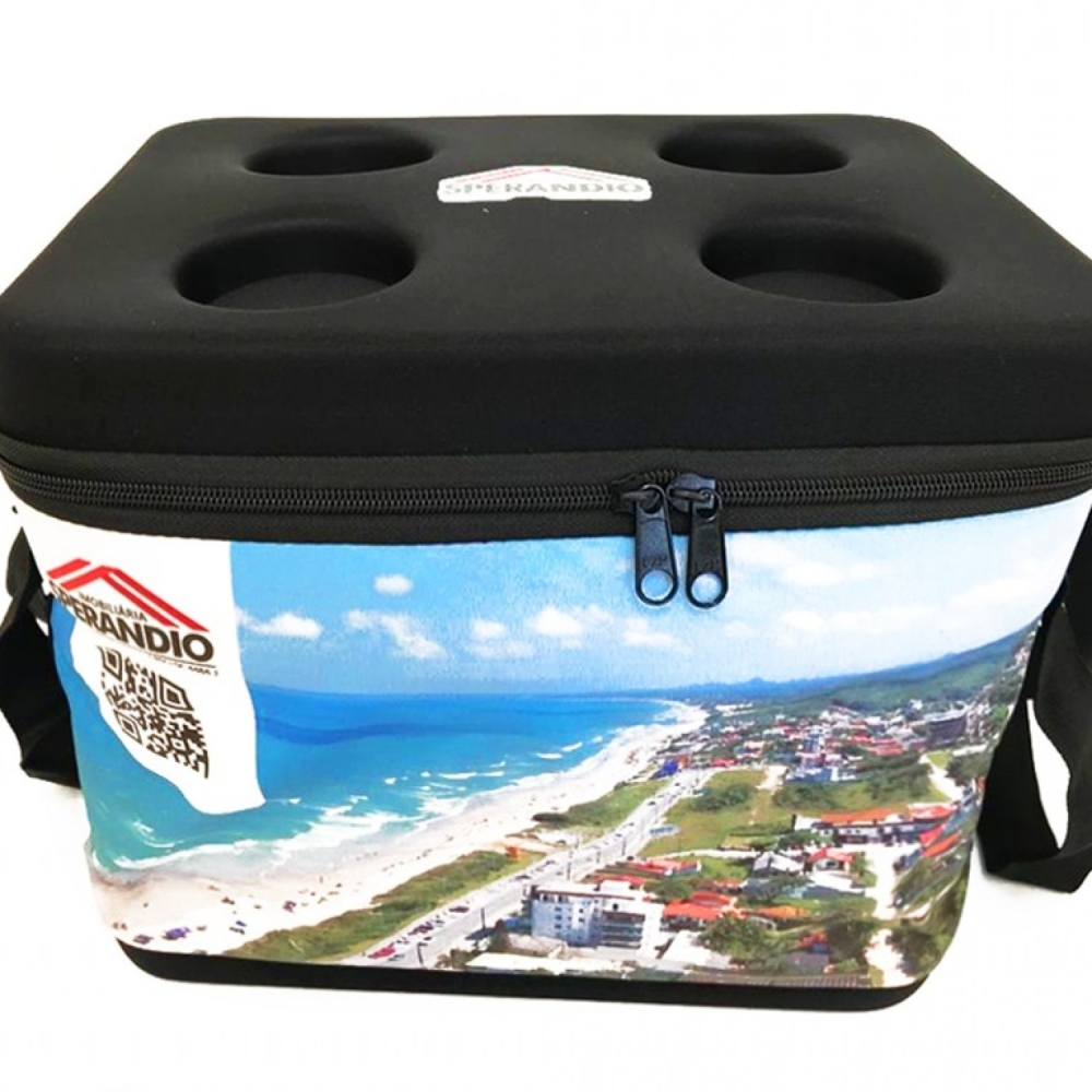 BOLSA TÉRMICA ENCOLHIVEL COM PORTA COPOS NA TAMPA-PRO128 
