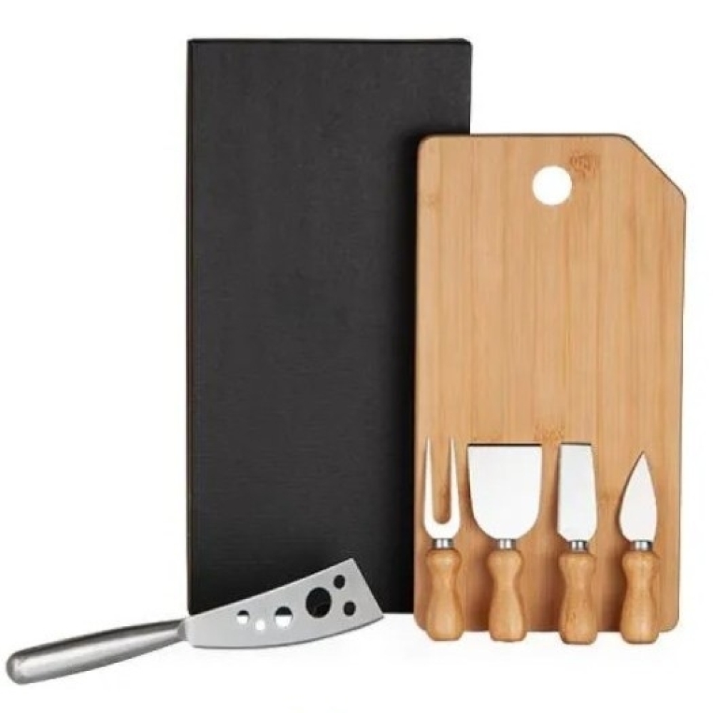 CONJ. PARA QUEIJO EM BAMBU / MADEIRA / INOX OREGON - 6 PÇS