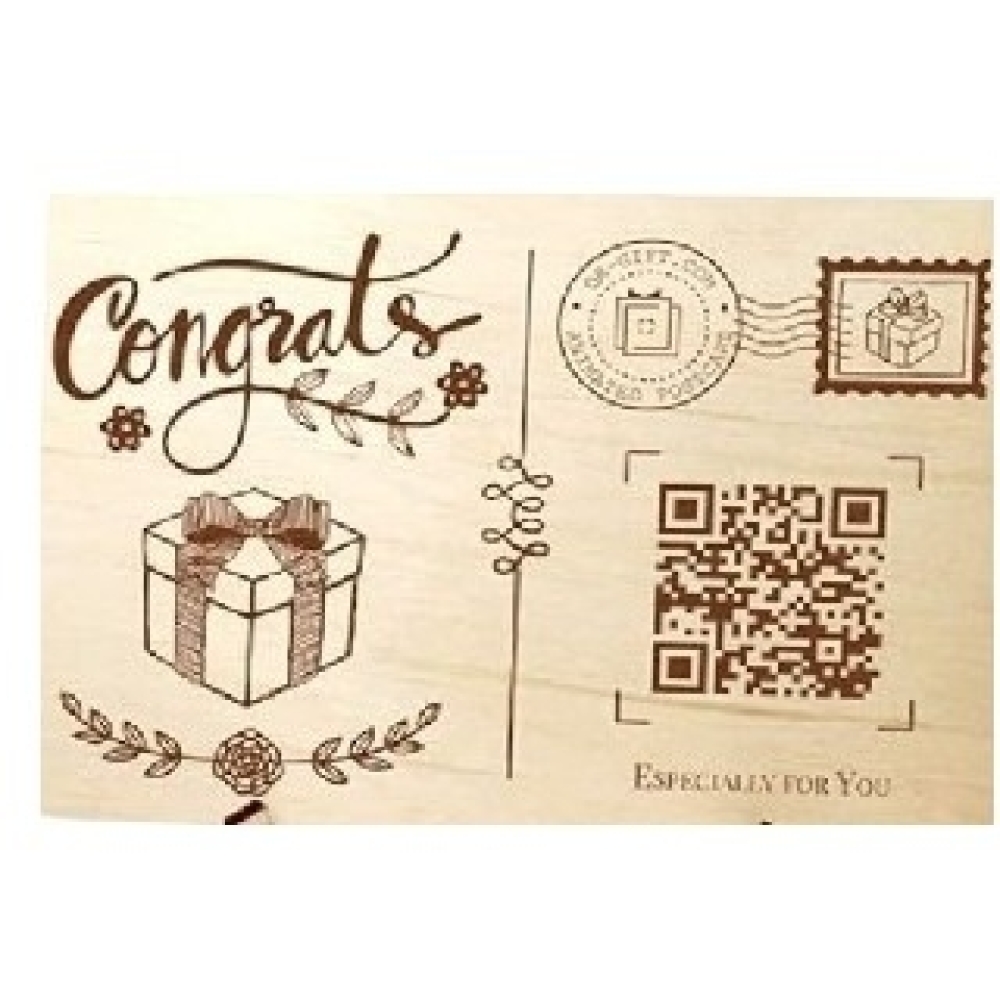 Cartão postal personalizado com QRCODE-BCMZ-0707
