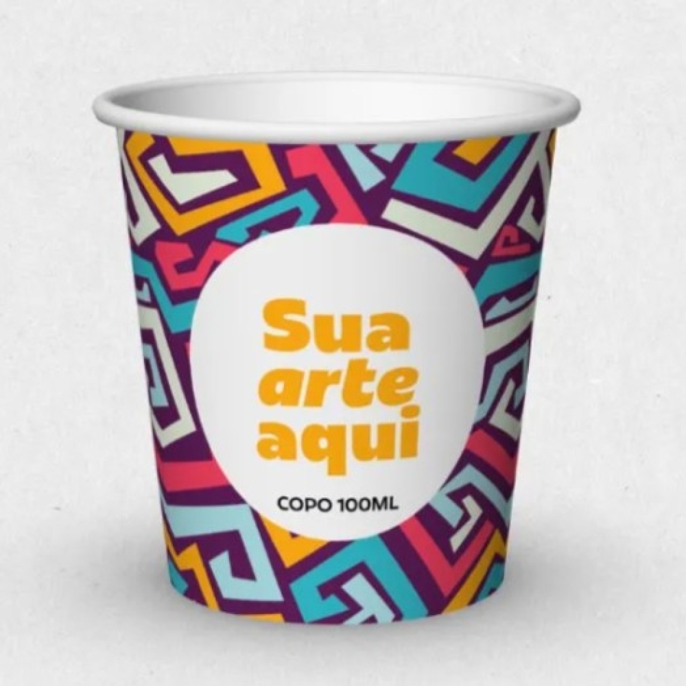 Copo de Papel 100ml Personalizado-Copo cafe 100ml descartavel 