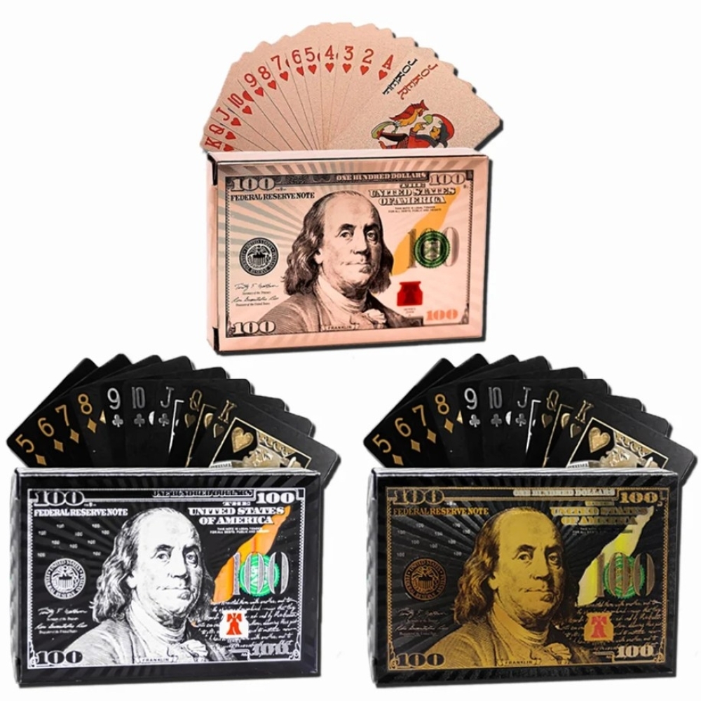Jogo de baralho metalizado modelo dolar ll-Jogo de baralho metalizado ll