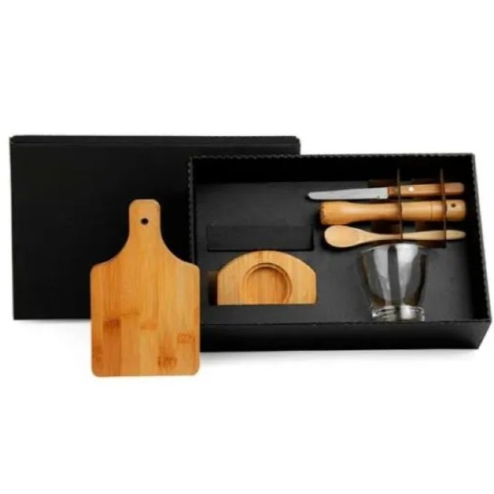KIT PARA CAIPIRINHA EM BAMBU/MADEIRA - 0,35 L - 6 PÇS