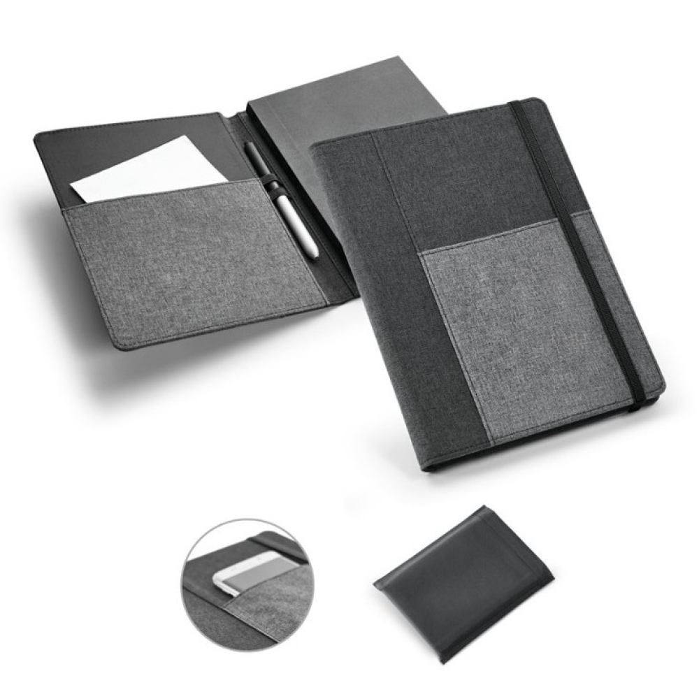 PESSOA. Capa A5 em tecido e poliéster com 160 páginas lisas