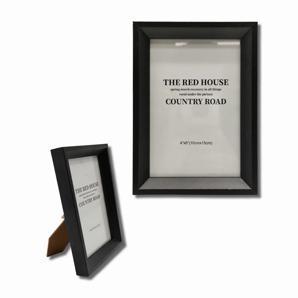 PORTA RETRATO PRETO EM MADEIRA 10X15CM-BCPR6065-4