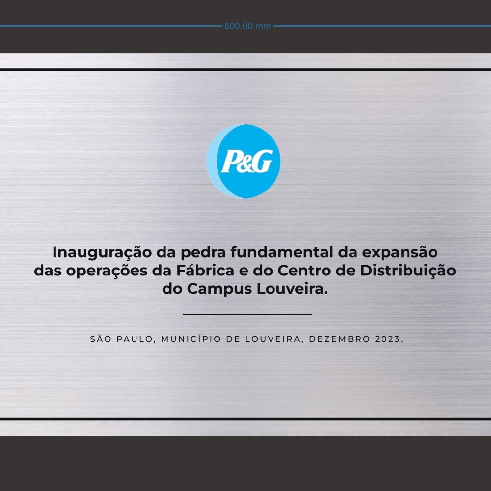 Placa em Aço Inox Escovado-BCPLACA-007